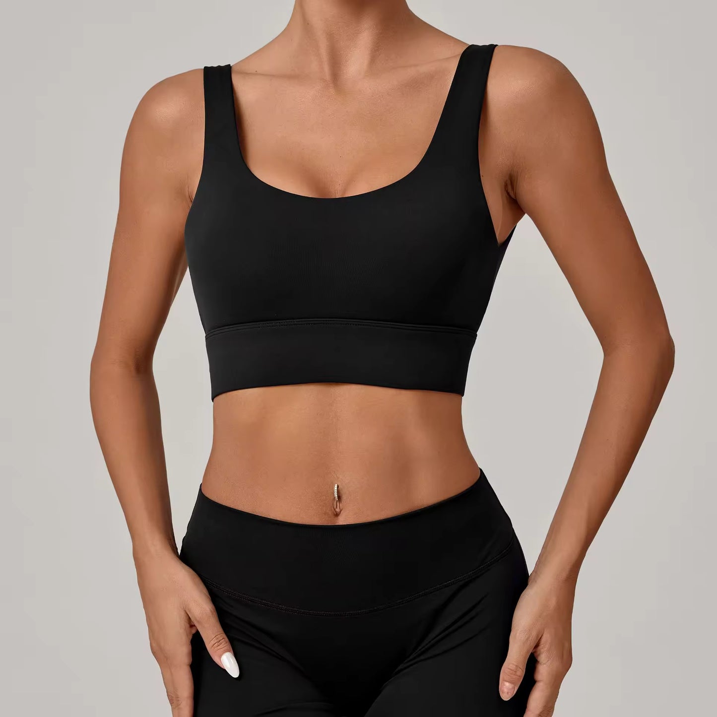 OneForm Seamless Flow Low Support U Neck Cropped Waffle Yoga Sports Bra