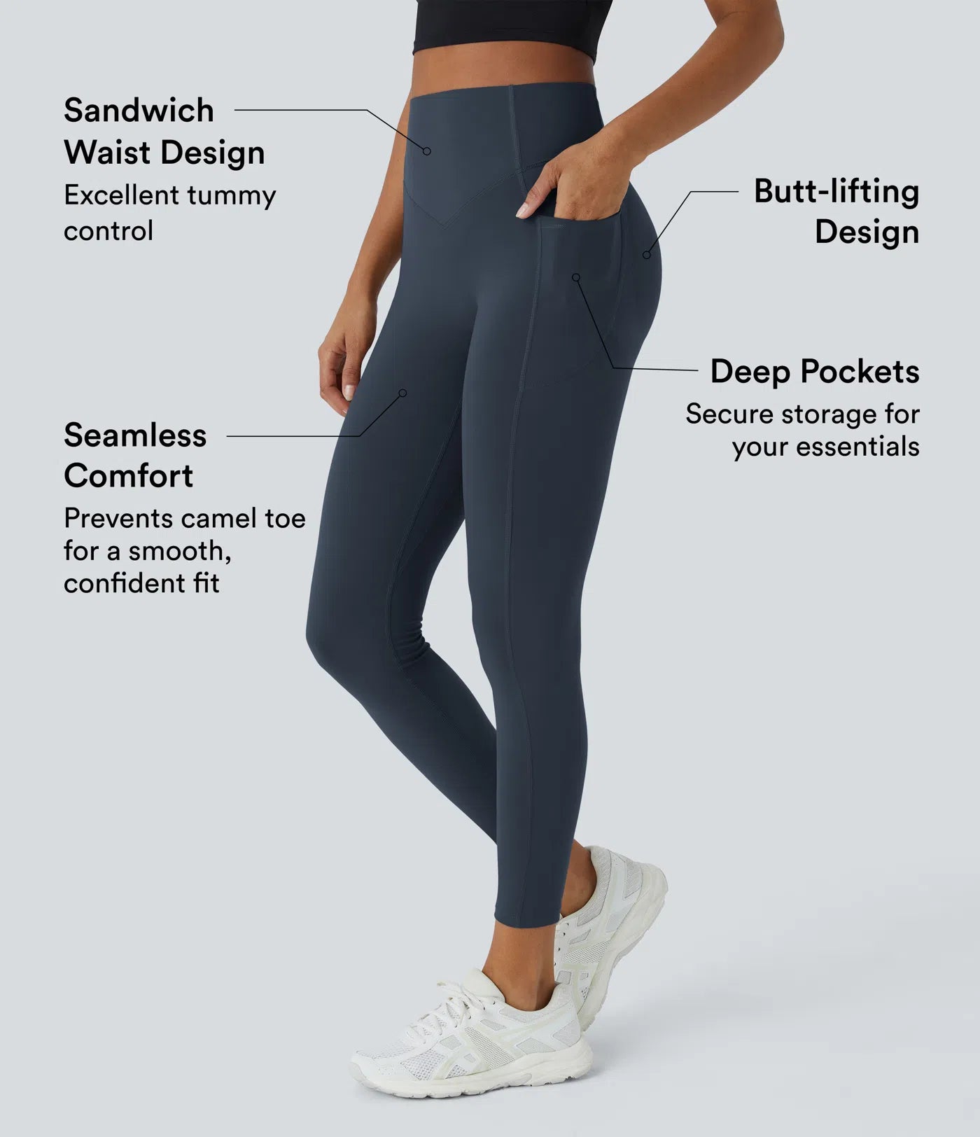 Amoura UltraSculpt™ High Waisted Tummy Control Pocket Shaping Training Leggings