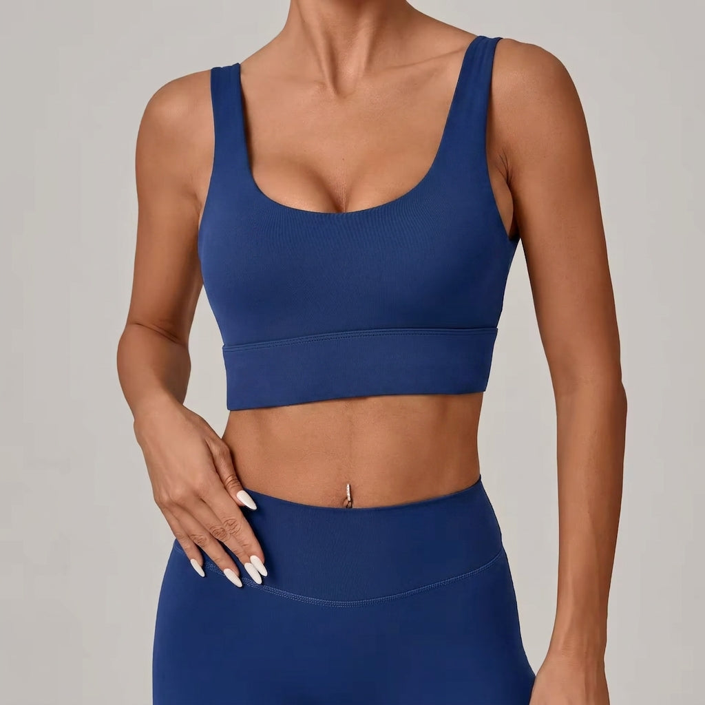 OneForm Seamless Flow Low Support U Neck Cropped Waffle Yoga Sports Bra