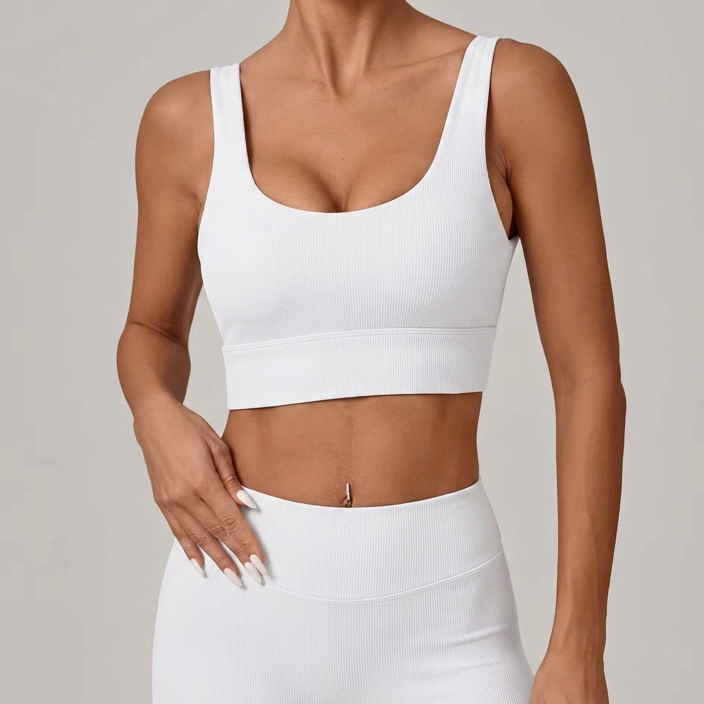 OneForm Seamless Flow Low Support U Neck Cropped Waffle Yoga Sports Bra