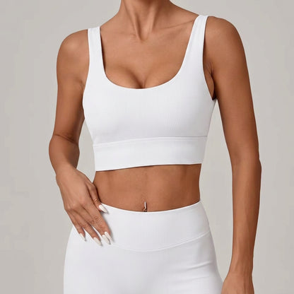 OneForm Seamless Flow Low Support U Neck Cropped Waffle Yoga Sports Bra