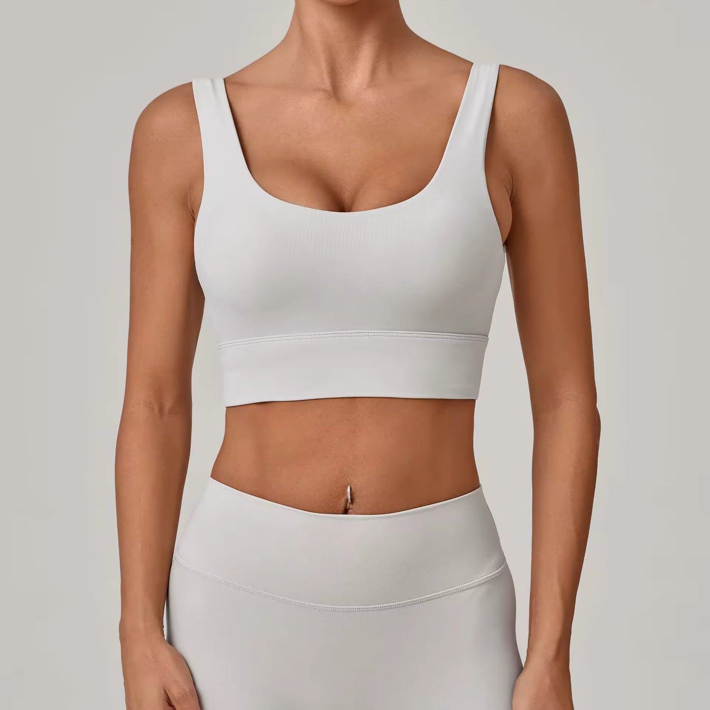 OneForm Seamless Flow Low Support U Neck Cropped Waffle Yoga Sports Bra
