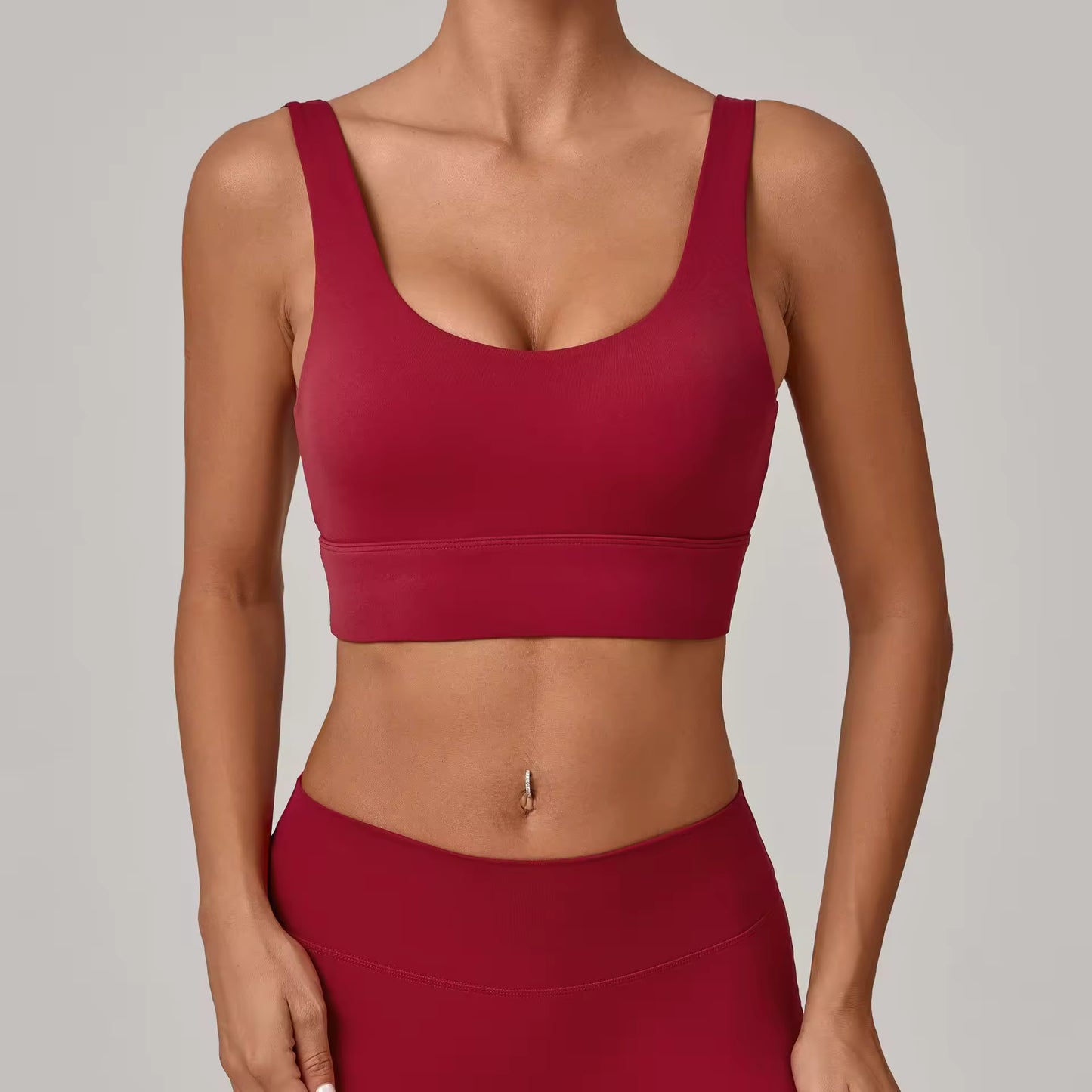 OneForm Seamless Flow Low Support U Neck Cropped Waffle Yoga Sports Bra