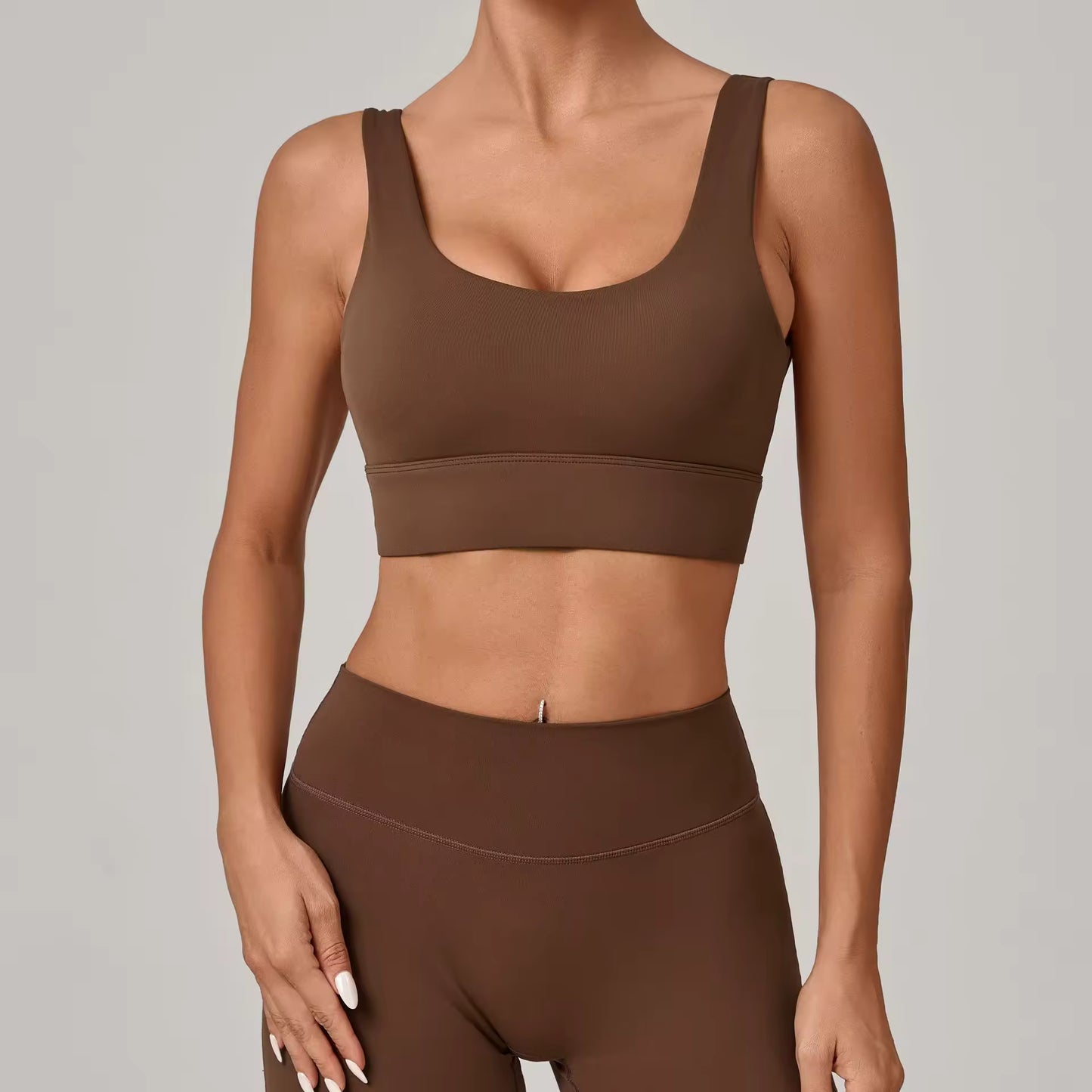 OneForm Seamless Flow Low Support U Neck Cropped Waffle Yoga Sports Bra
