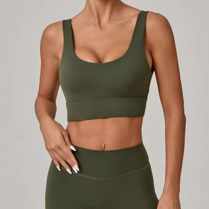 OneForm Seamless Flow Low Support U Neck Cropped Waffle Yoga Sports Bra
