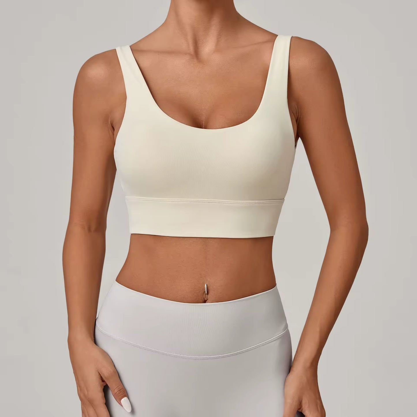 OneForm Seamless Flow Low Support U Neck Cropped Waffle Yoga Sports Bra